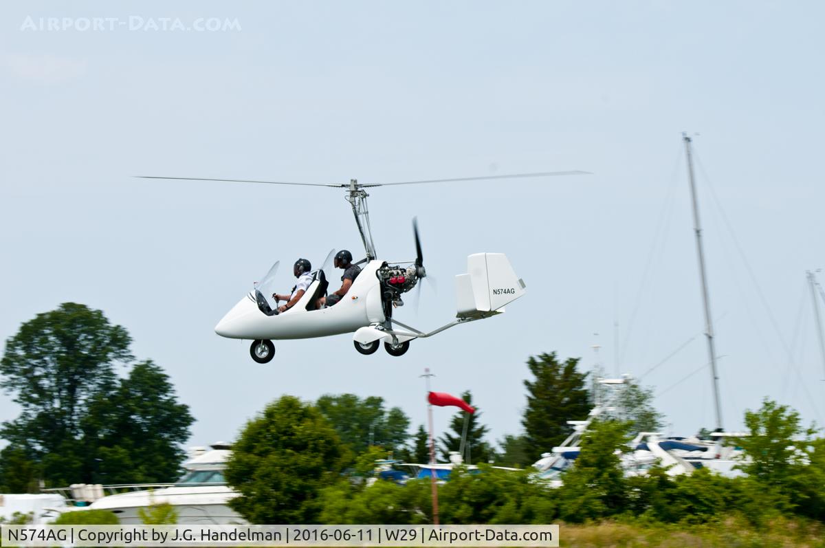 N574AG, Autogyro MTOsport C/N MO1302, Over Bay Bridge Airport.