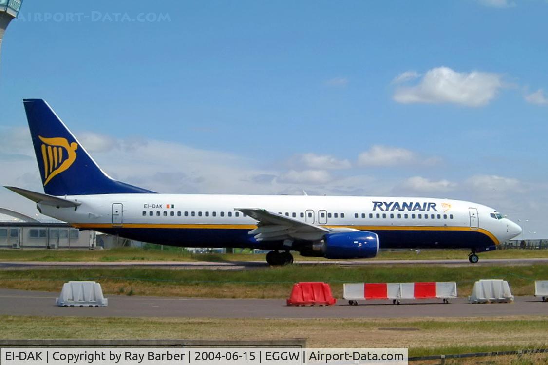 EI-DAK, 2003 Boeing 737-8AS C/N 33717, Boeing 737-8AS [33717] (Ryanair) Luton~G 15/06/2004