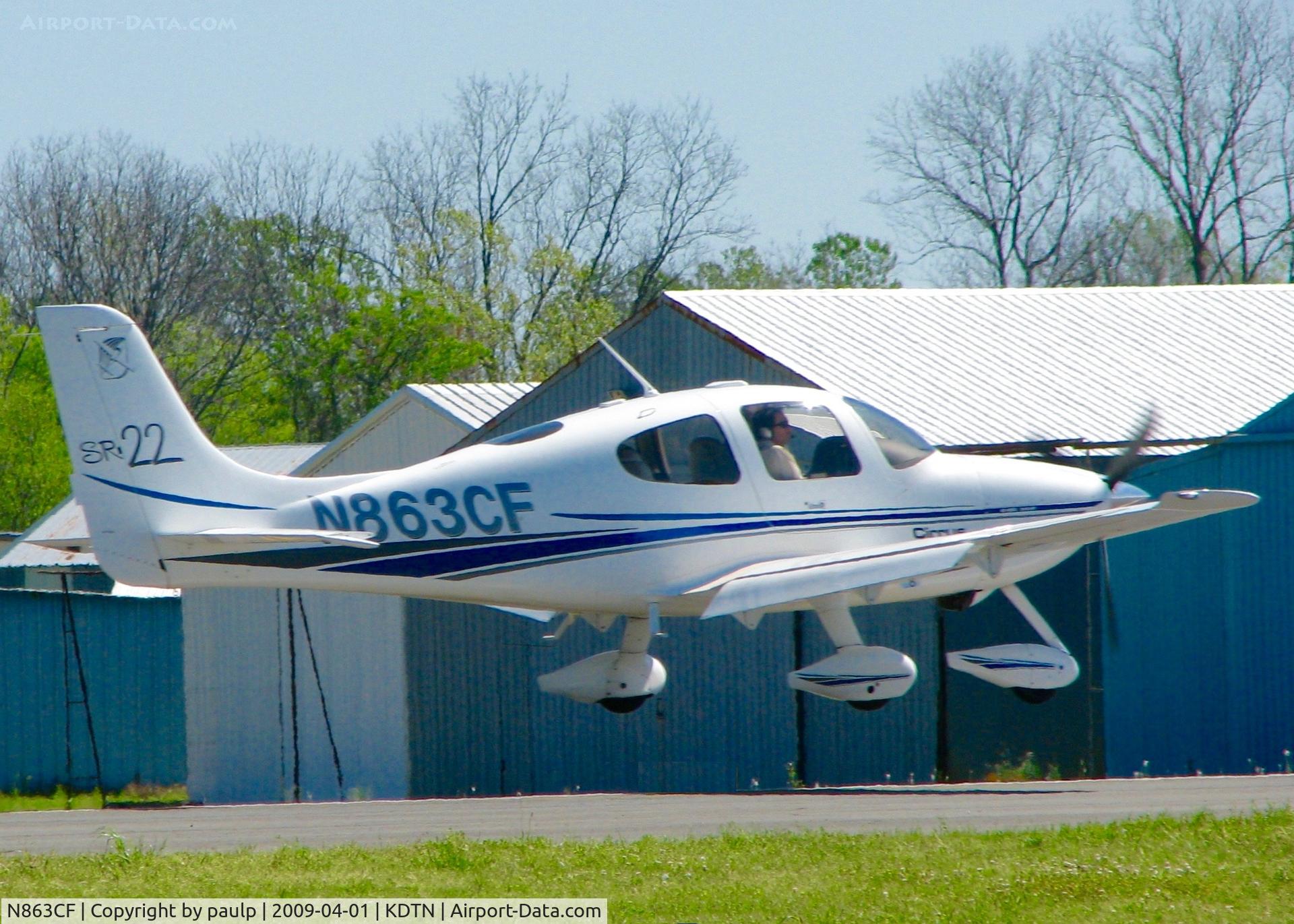 N863CF, 2002 Cirrus SR22 C/N 0191, At Downtown Shreveport.