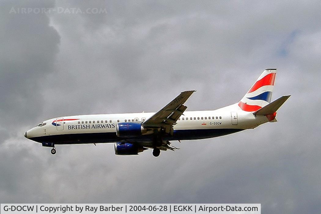 G-DOCW, 1992 Boeing 737-436 C/N 25856, Boeing 737-436 [25856] (British Airways) Gatwick~G 28/06/2004
