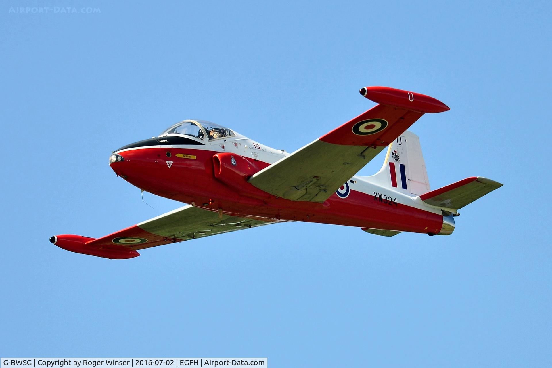 G-BWSG, 1970 BAC 84 Jet Provost T.5 C/N EEP/JP/988, Pass by JP over Runway 22.