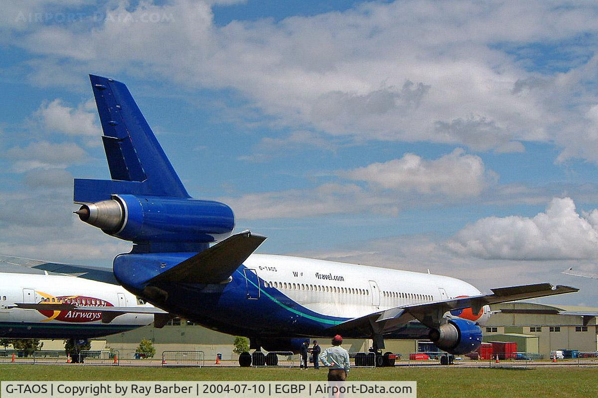 G-TAOS, 1980 McDonnell Douglas DC-10-10 C/N 47832, McDonnell-Douglas DC-10-10 [47832] (MyTravel) Kemble~G 10/07/2004. Stored