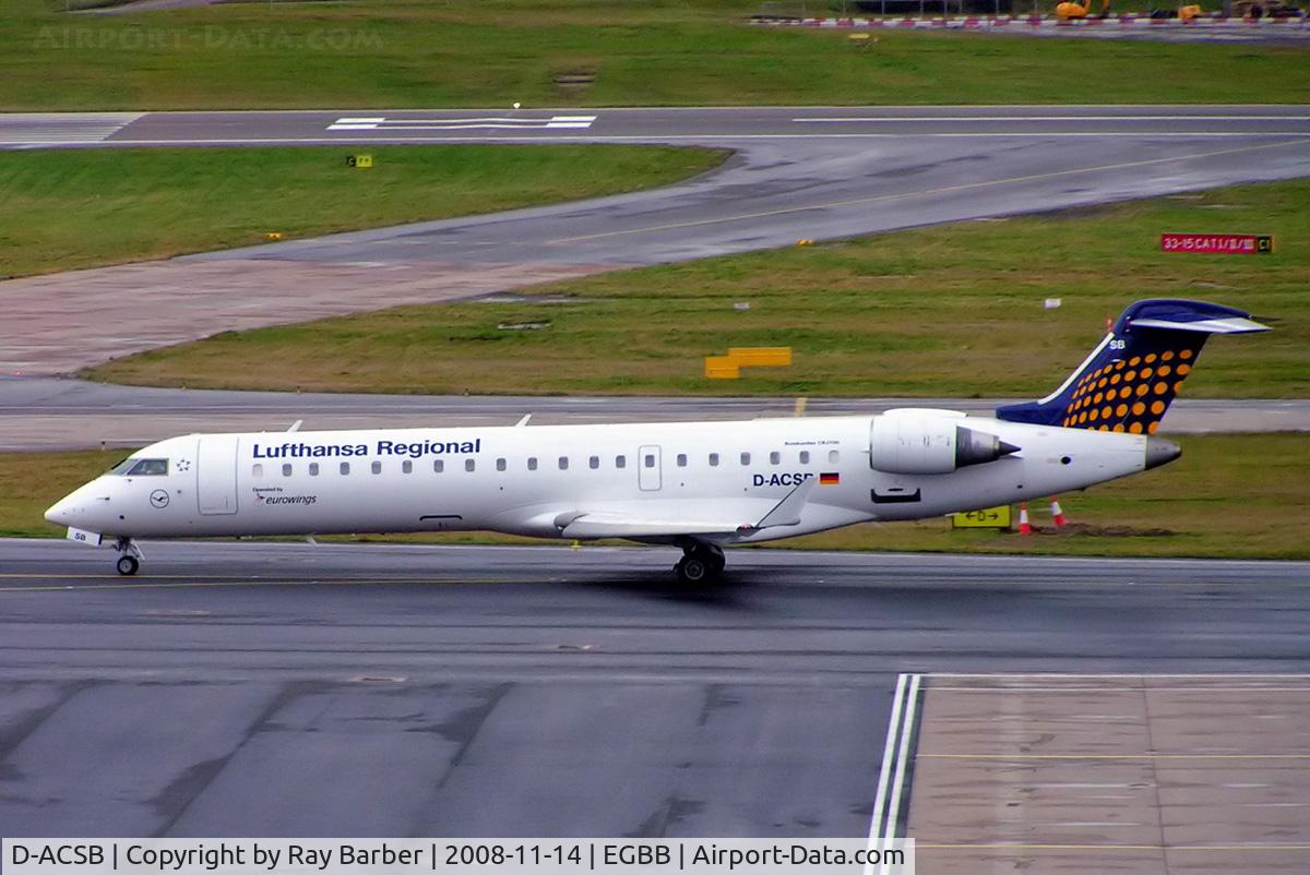 D-ACSB, 2001 Bombardier CRJ-701ER (CL-600-2C10) Regional Jet C/N 10028, Canadair CRJ-700 [10028] (Lufthansa Regional/Eurowings) Birmingham Int'l~G 14/11/2008