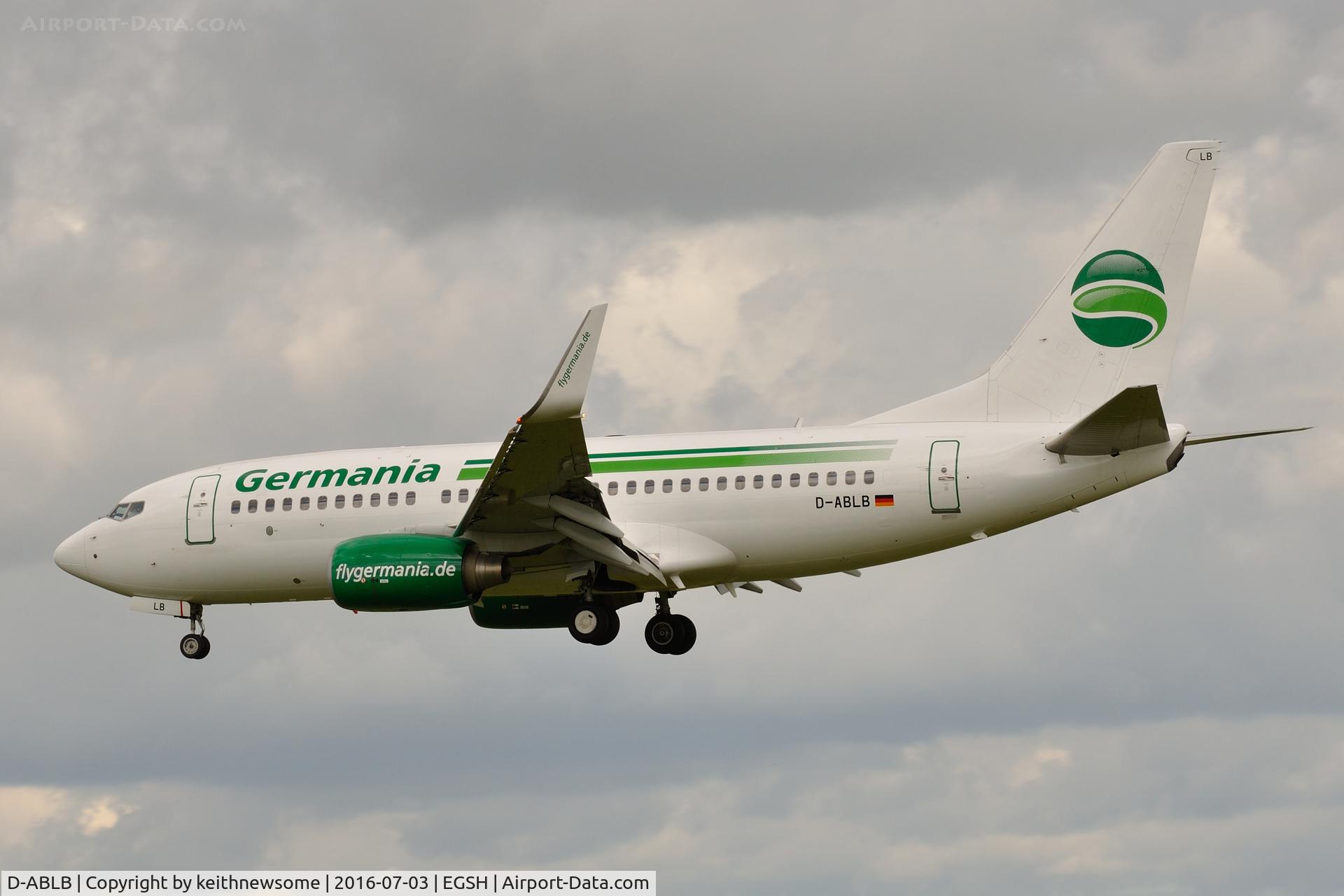 D-ABLB, 2008 Boeing 737-76J C/N 36115, Arriving from Majorca.