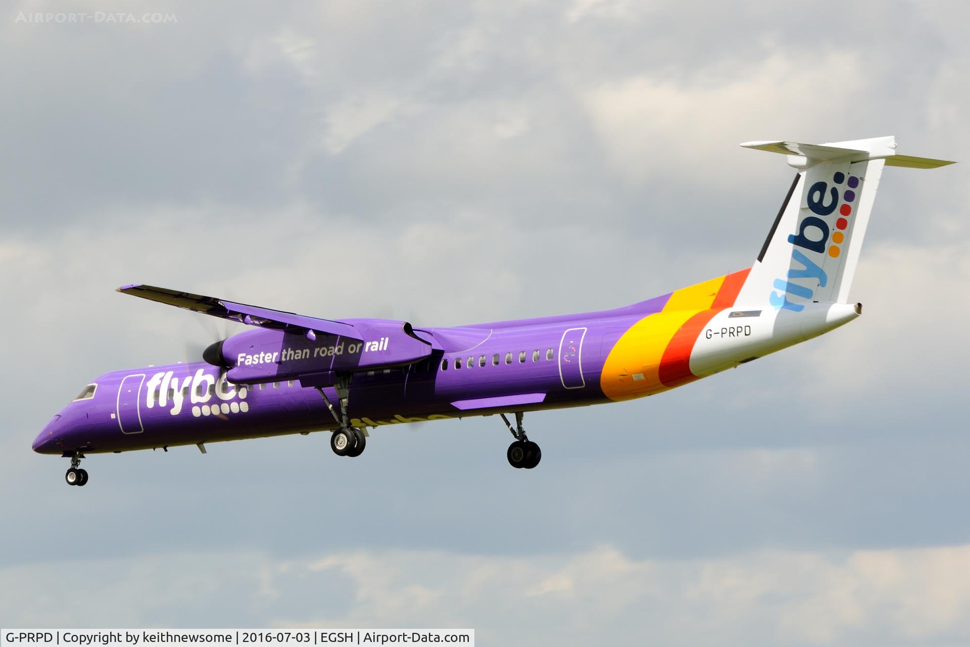 G-PRPD, 2010 Bombardier DHC-8-402 Dash 8 C/N 4332, Arriving from Exeter.