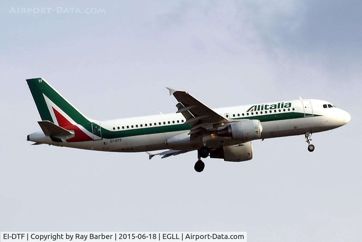 EI-DTF, 2009 Airbus A320-216 C/N 3906, Airbus A320-216 [3906] (Alitalia) Home~G 18/06/2015. On approach 27L.
