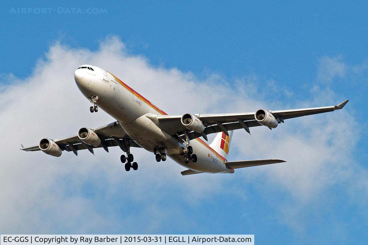 EC-GGS, 1996 Airbus A340-313 C/N 125, Airbus A340-313 [125] (Iberia) Home~G 31/03/2015. On approach 27R.