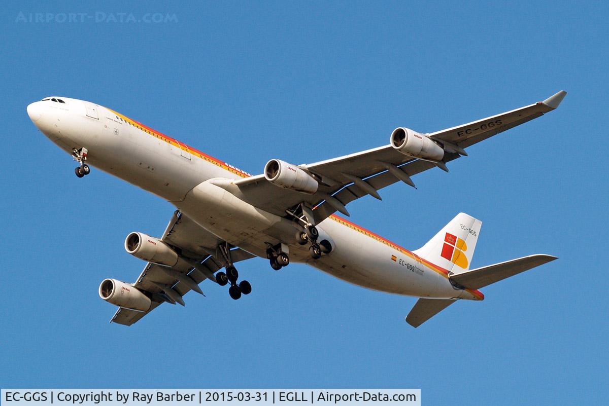 EC-GGS, 1996 Airbus A340-313 C/N 125, Airbus A340-313 [125] (Iberia) Home~G 31/03/2015. On approach 27R.