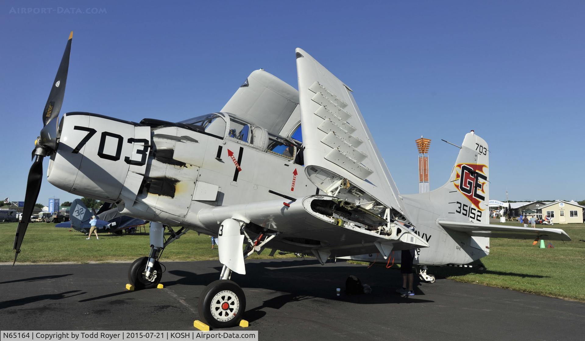 N65164, 1955 Douglas EA-1E Skyraider AD-5W C/N 55-471DH, Airventure 2015