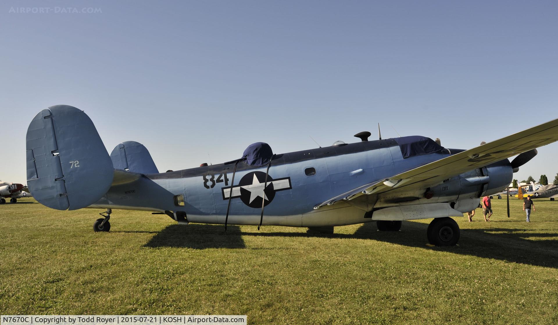 N7670C, 1945 Lockheed PV-2 Harpoon C/N 15-1438, Airventure 2015