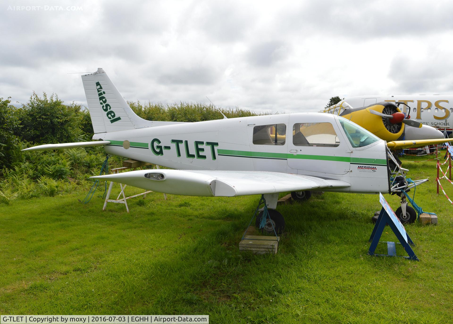 G-TLET, 1989 Piper PA-28-161 Cadet C/N 2841259, Piper Cadet at the Bournemouth Aviation Museum. Ex G-RHBH