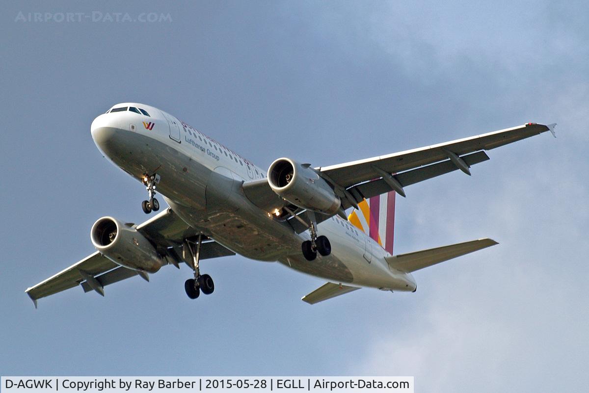 D-AGWK, 2008 Airbus A319-132 C/N 3500, Airbus A319-132 [3500] (Germanwings) Home~G 28/05/2015. On approach 27R.