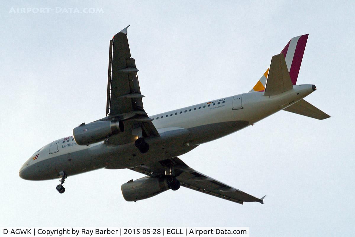 D-AGWK, 2008 Airbus A319-132 C/N 3500, Airbus A319-132 [3500] (Germanwings) Home~G 28/05/2015. On approach 27R.