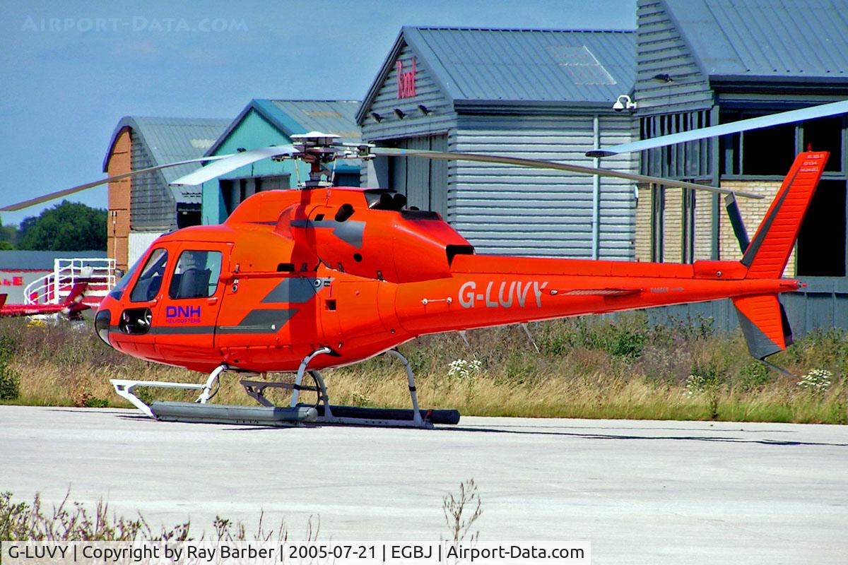 G-LUVY, 1982 Aerospatiale AS-355F-1 Ecureuil 2 C/N 5134, Aerospatiale AS.355F1 Ecureuil II [5134] (DNH Helicopters) Staverton~G 21/07/2005