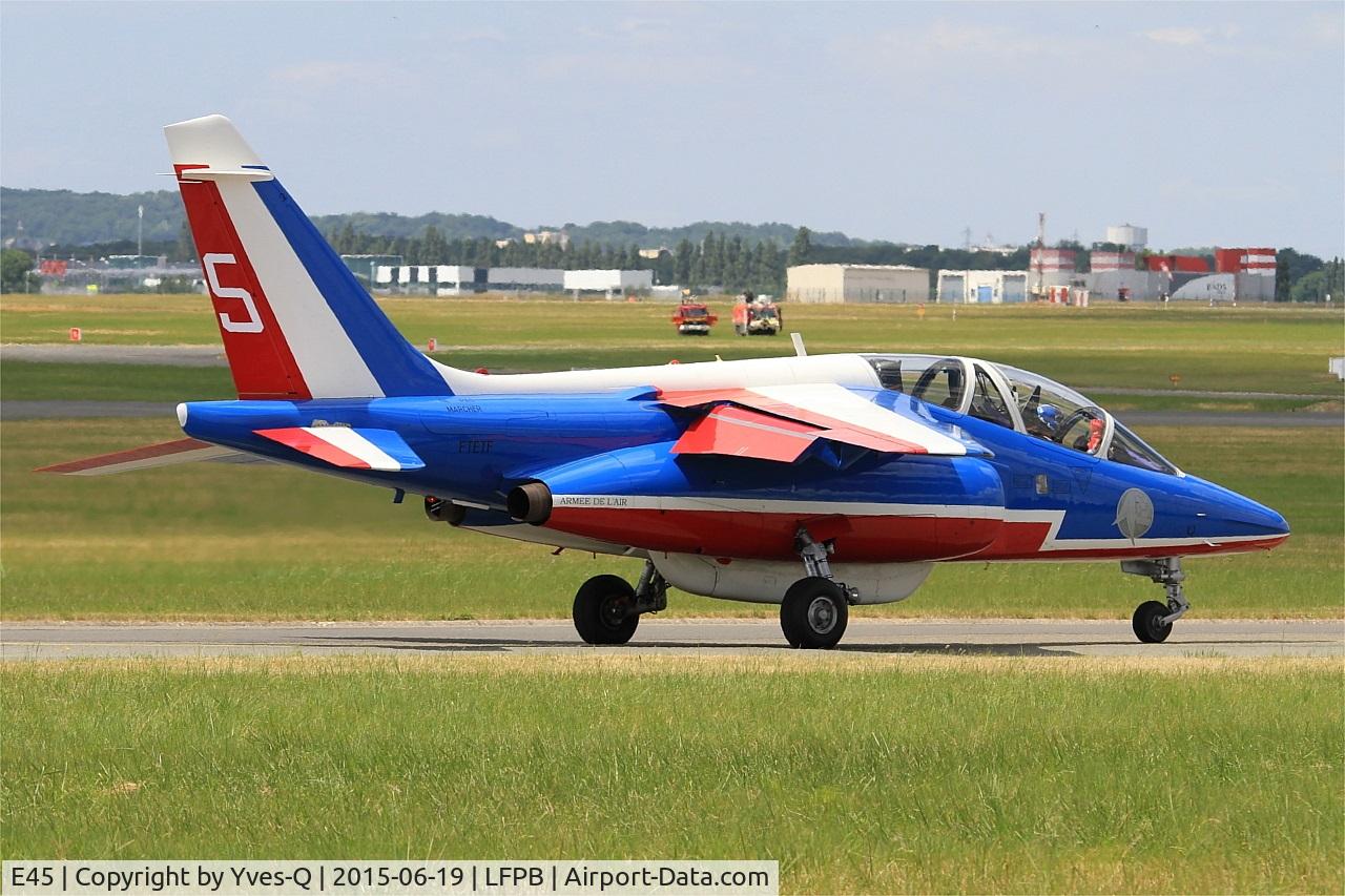 E45, Dassault-Dornier Alpha Jet E C/N E45, Dassault-Dornier Alpha Jet E (F-TETF), Athos 05 of Patrouille de France 2015, Paris-Le Bourget (LFPB-LBG) Air show 2015