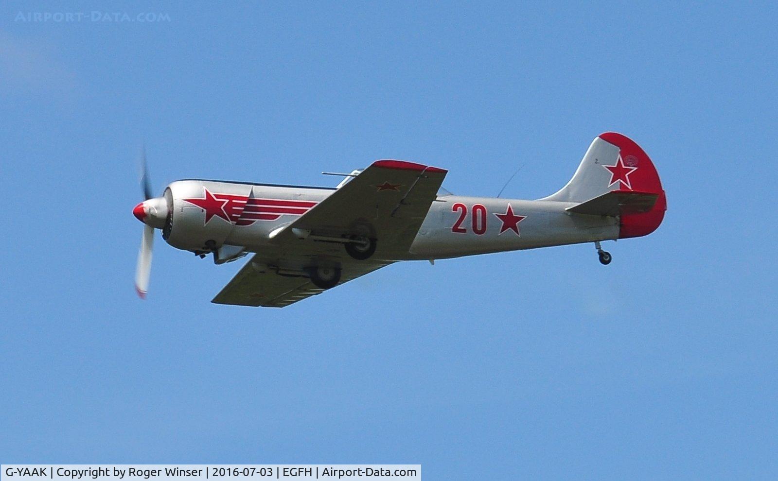 G-YAAK, 1981 Yakovlev Yak-50 C/N 812003, Red 20 of The Yakovlevs display team.