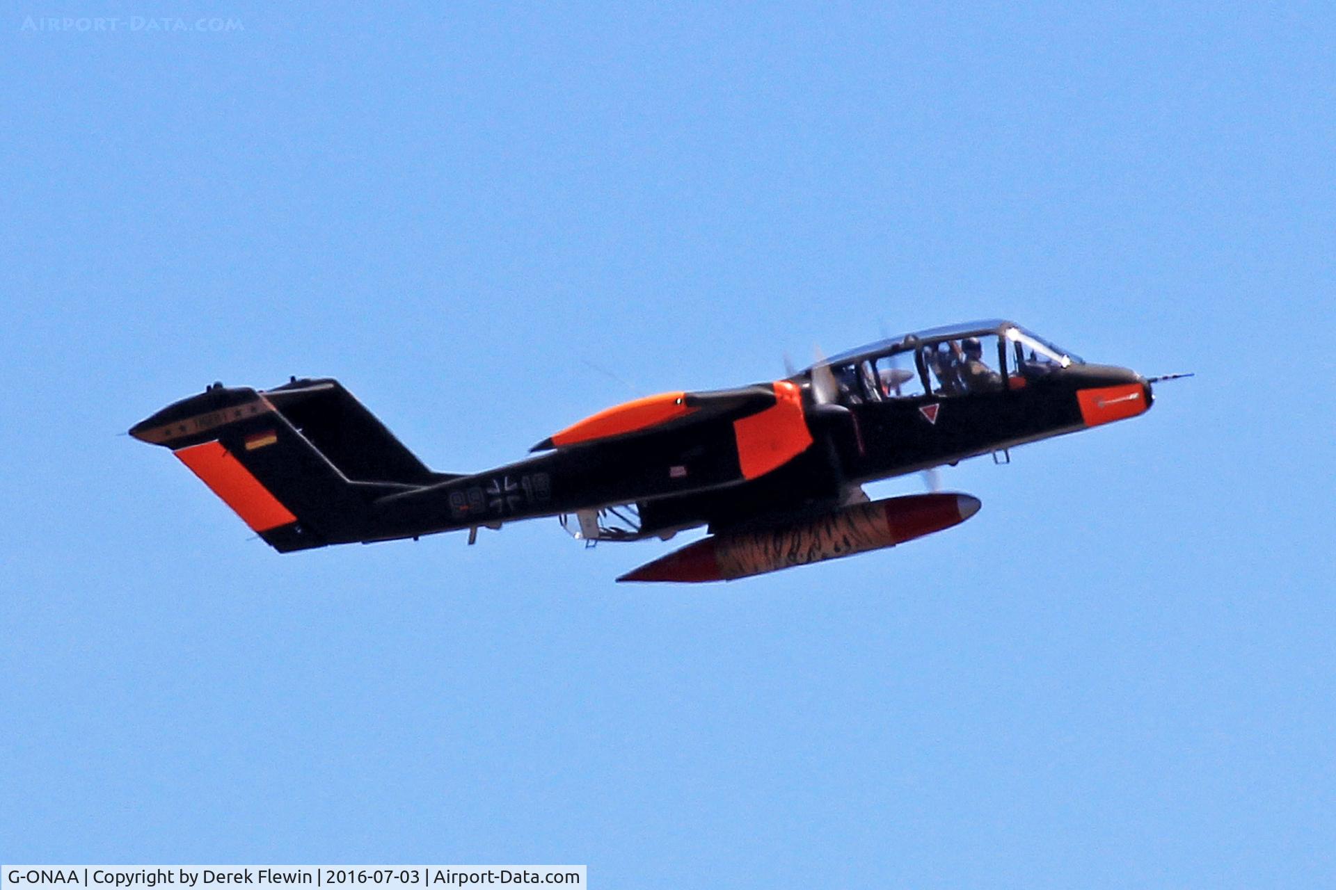 G-ONAA, 1971 North American OV-10B Bronco C/N 338-3, OV-10B Bronco, Wevelgem based, previously 158294, D-9547, 99-18, seen displaying at WNAS16.