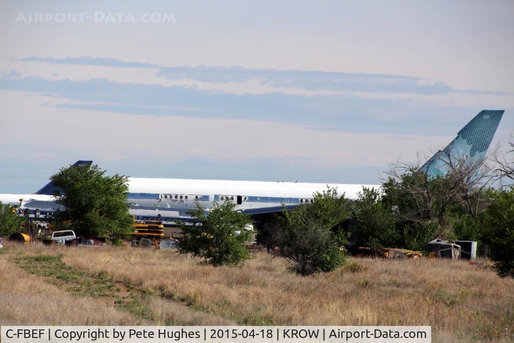 C-FBEF, 1989 Boeing 767-233 C/N 24323, C-FBEF Boeing 767 out to grass at Roswell New Mexico.  I wonder how much longer it will be around.