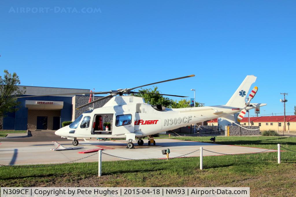 N309CF, Agusta A-109E C/N 11503, N309CF A109 on the hospital pad at Roswell, New Mexico