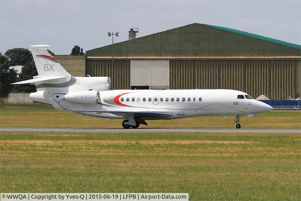 F-WWQA, 2014 Dassault Falcon 8X C/N 401, Dassault Falcon 8X, Landing rwy 03, Paris-Le Bourget (LFPB-LBG) Air show 2015
