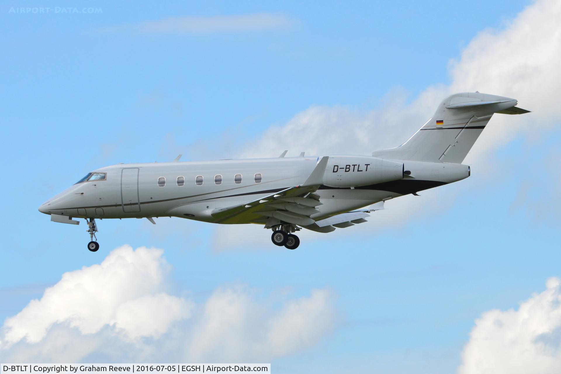 D-BTLT, 2005 Bombardier Challenger 300 (BD-100-1A10) C/N 20042, Landing at Norwich.