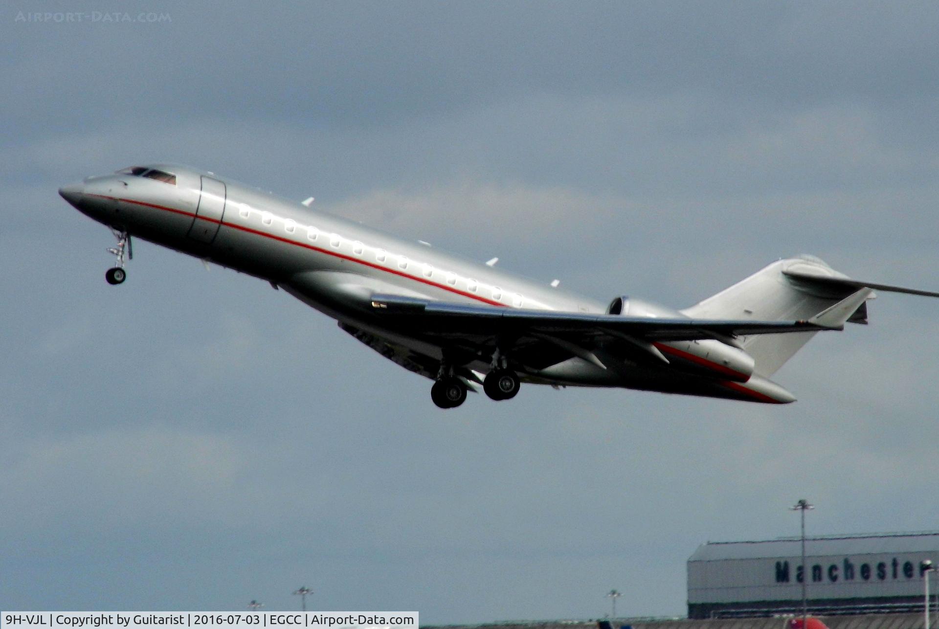 9H-VJL, 2014 Bombardier Global 6000 (BD-700-1A10) C/N 9626, At Manchester