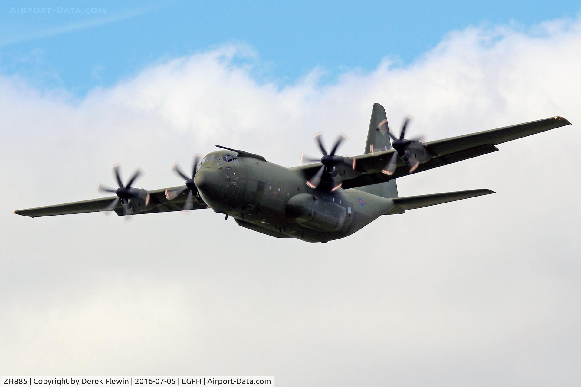 ZH885, 1999 Lockheed Martin C-130J Hercules C.5 C/N 382-5483, Hercules C.5, Royal Air Force Brize Norton based 24/30/47 Squadrons, previously N4242N, call sign Blenheim 02, go-round runway 22.