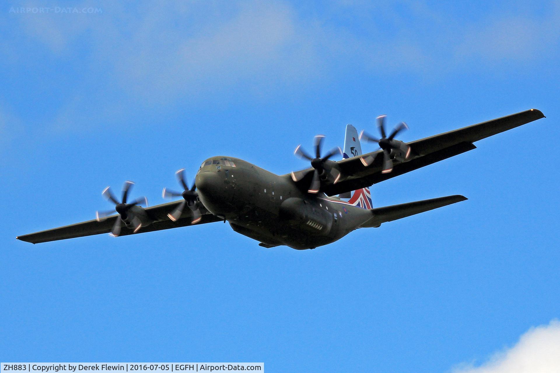 ZH883, 1999 Lockheed Martin C-130J Hercules C.5 C/N 382-5481, Hercules C.5, Royal Air Force Brize Norton based 24/30/47 Squadrons, previously N4242N, call sign Blenheim 01, go-round runway 22.