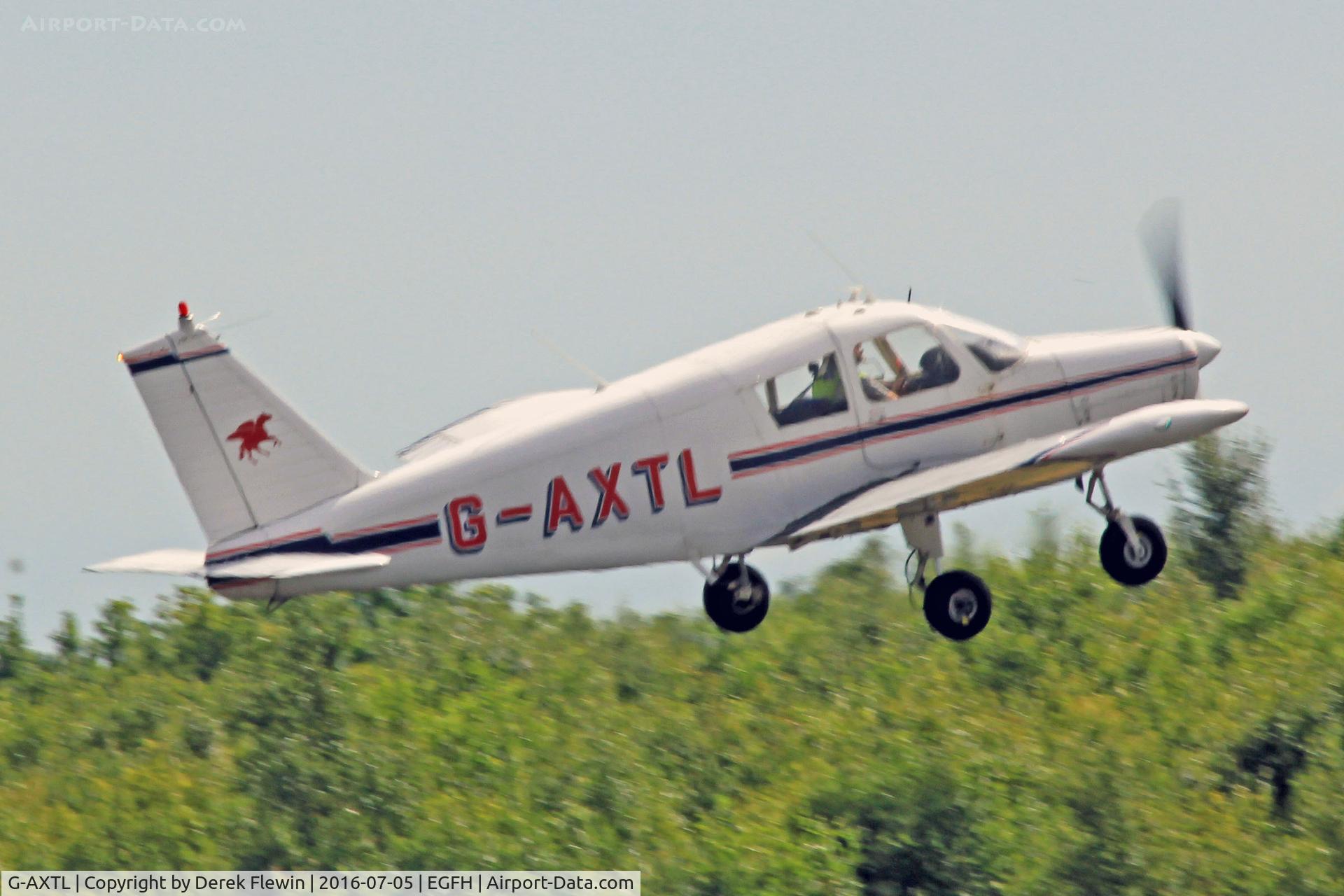 G-AXTL, 1969 Piper PA-28-140 Cherokee C/N 28-26247, Cherokee, Bristol & Wessex Aeroplane Club Bristol Lulsgate based, previously N11C, qualifing cross country, seen departing runway 28 en-route RTB.