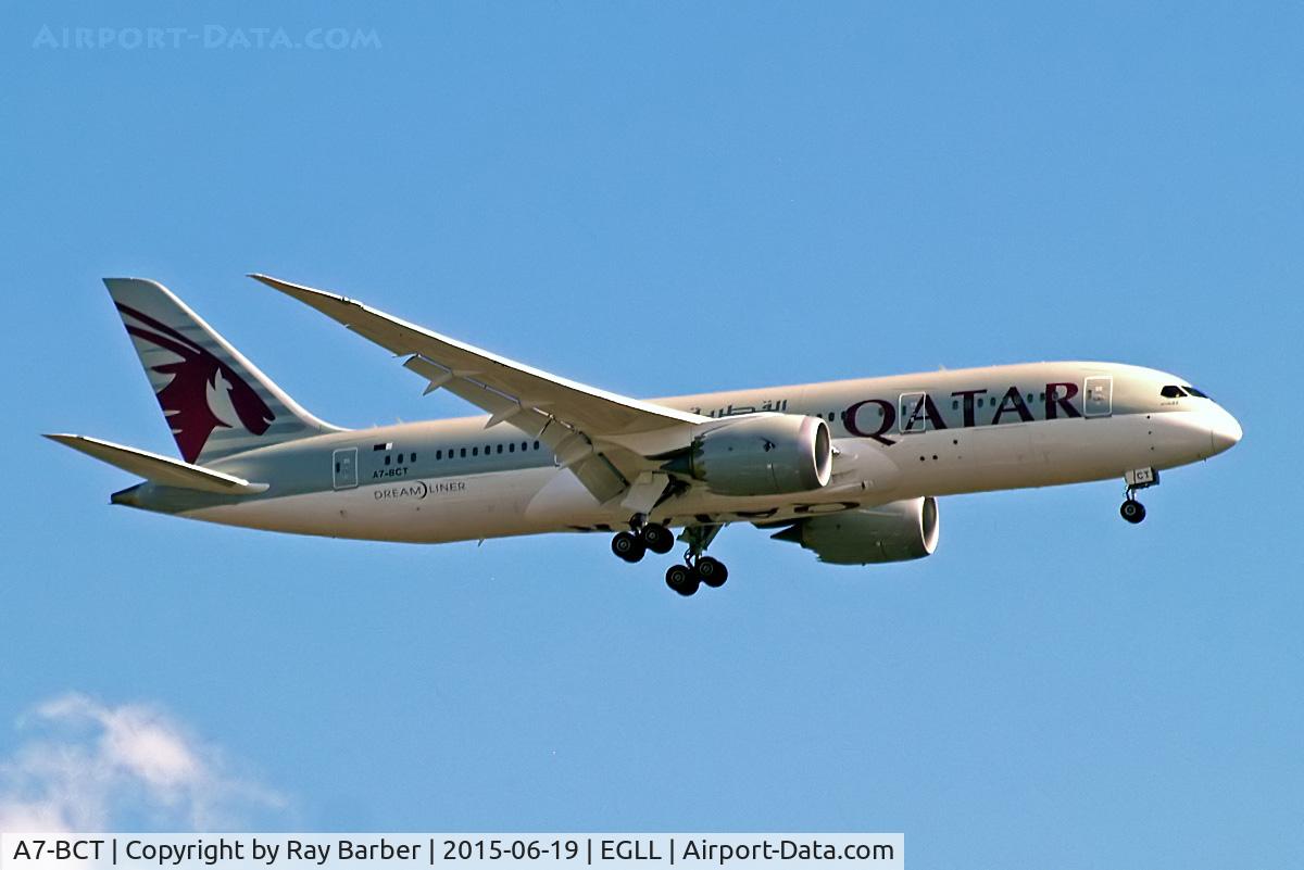 A7-BCT, 2015 Boeing 787-8 Dreamliner Dreamliner C/N 38338, Boeing 787-8 Dreamliner [38338] (Qatar Airways) Home~G 19/06/2015. On approach 27L.
