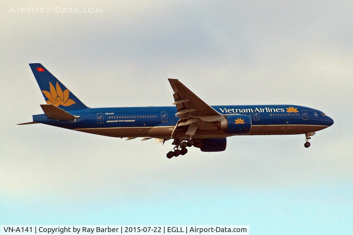 VN-A141, 2003 Boeing 777-2Q8/ER C/N 28688, Boeing 777-2Q8ER [28688] (Vietnam Airlines) Home~G 22/07/2015. On approach 27L.