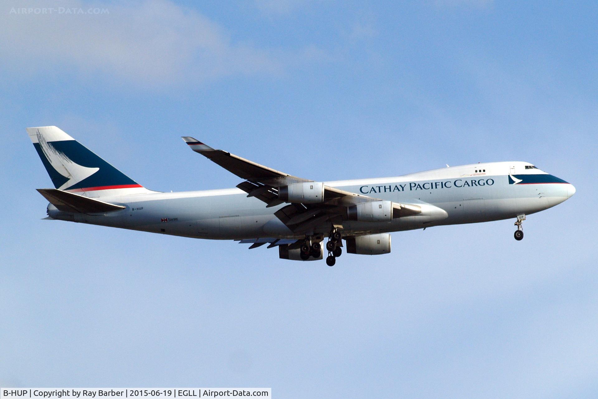 B-HUP, 2001 Boeing 747-467F/SCD C/N 30805, Boeing 747-467F [30805] (Cathay Pacific Cargo) Home~G 19/06/2015. On approach 27L.