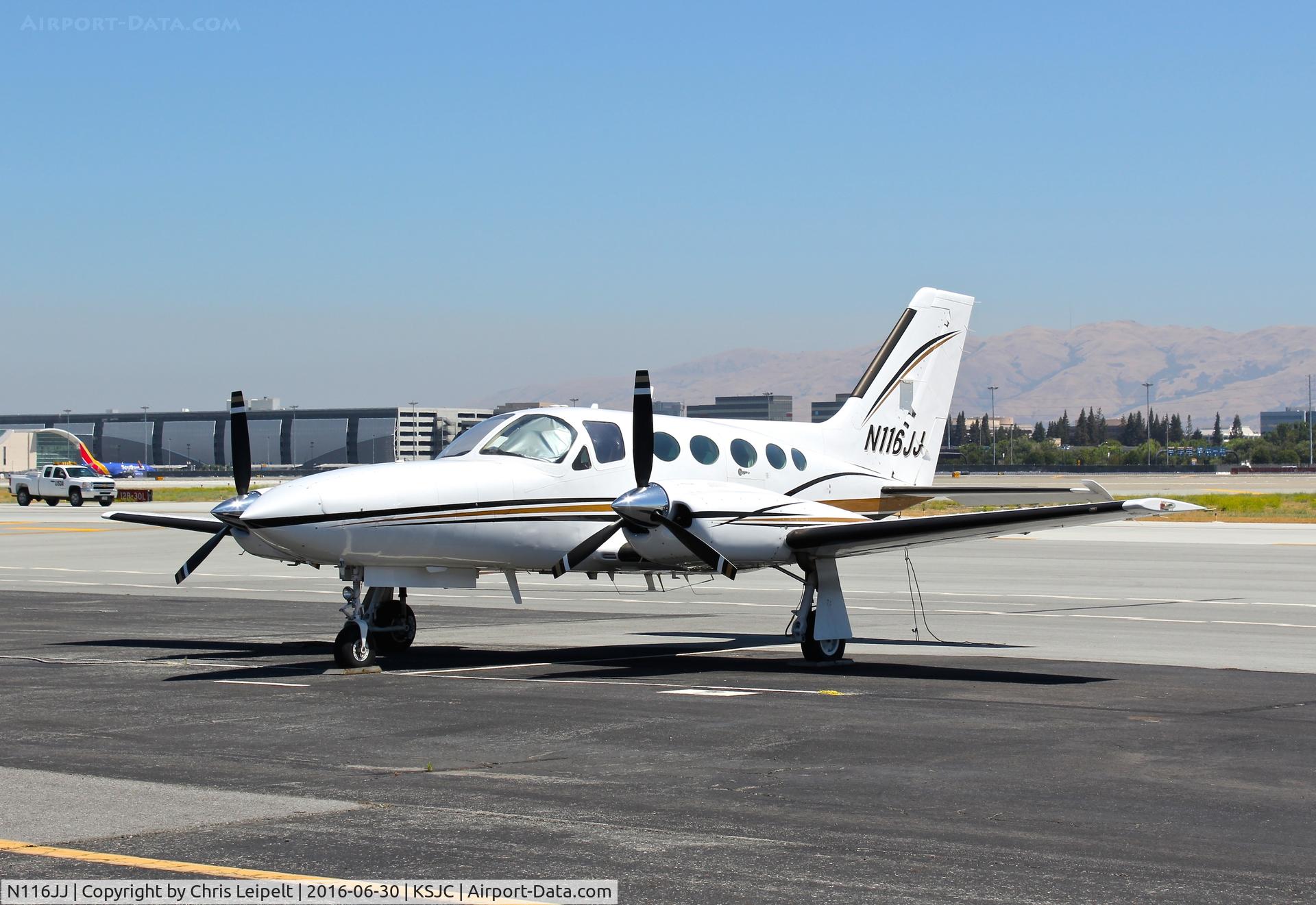 N116JJ, 1984 Cessna 421C Golden Eagle C/N 421C1404, Very nice locally-based 1984 Cessna 421C parked at its tie down at San Jose International Airport, CA.