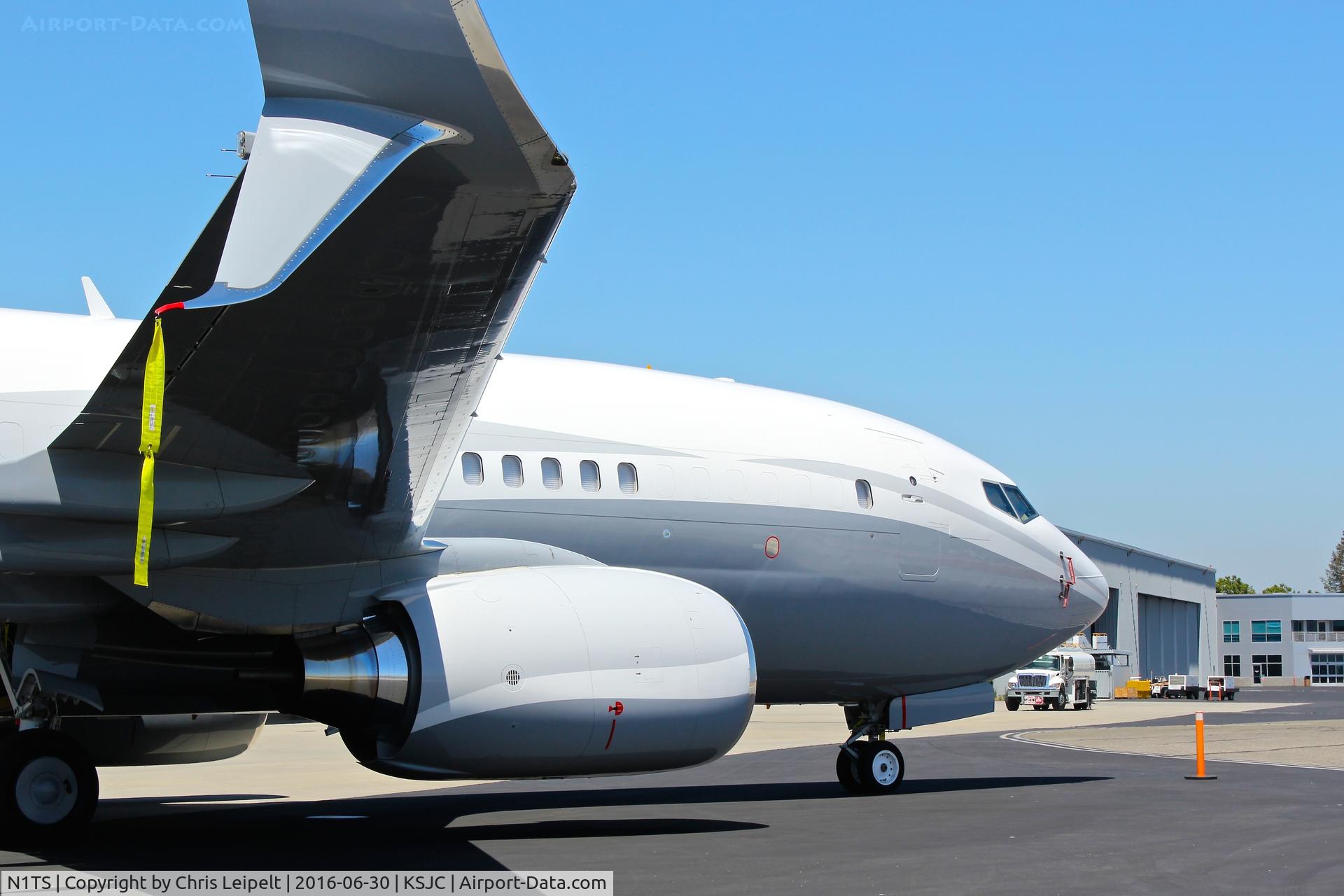 N1TS, 2010 Boeing 737-7JY BBJ C/N 39109, Wilmington Trust Co (Medford, OR) Boeing 737-700 (BBJ) parked on the ramp at San Jose International Airport, CA.