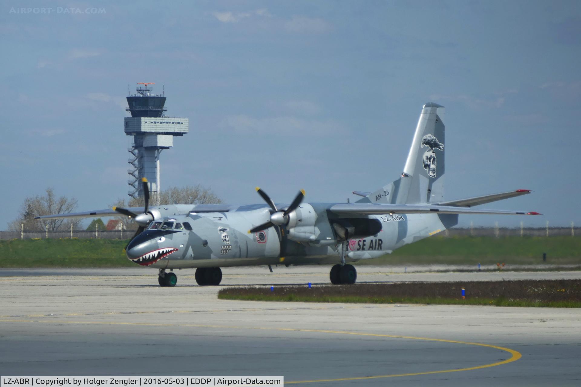 LZ-ABR, 1984 Antonov An-26B C/N 13905, Rose Air on taxi to small freighter apron ....