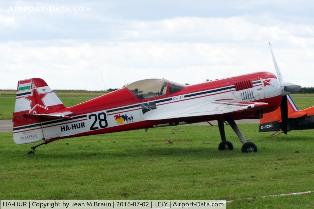 HA-HUR, Sukhoi Su-26 C/N 03-09, Seen at Free Flight World Masters 2016 Airshow at Chambley- Bussières Airport, a former US  AFB in France, today in use for general aviation.