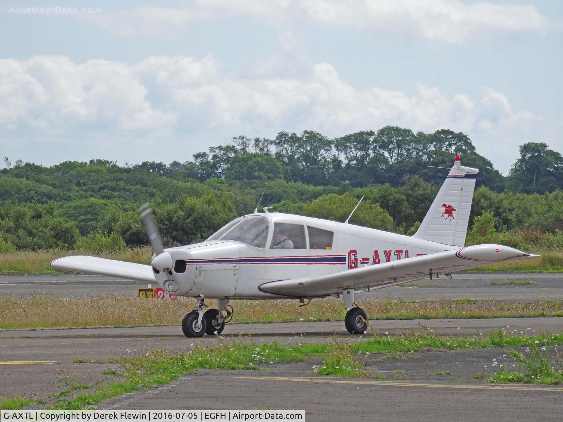 G-AXTL, 1969 Piper PA-28-140 Cherokee C/N 28-26247, Cherokee, Bristol & Wessex Aeroplane Club Bristol Lulsgate based, previously N11C, qualifing cross country, seen taxxing in after landing on runway 28.