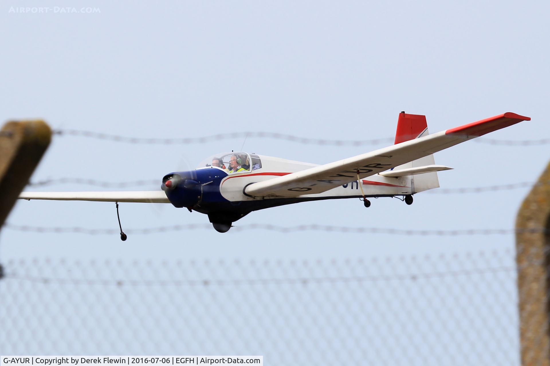 G-AYUR, 1971 Slingsby T-61A Falke C/N 1736, Falke, Rhigos Airfield based, seen departing runway 22 for a local flight.