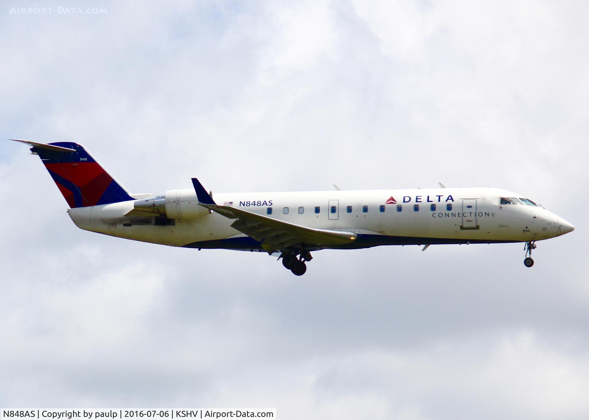 N848AS, 1999 Bombardier CRJ-200ER (CL-600-2B19) C/N 7339, At Shreveport Regional.