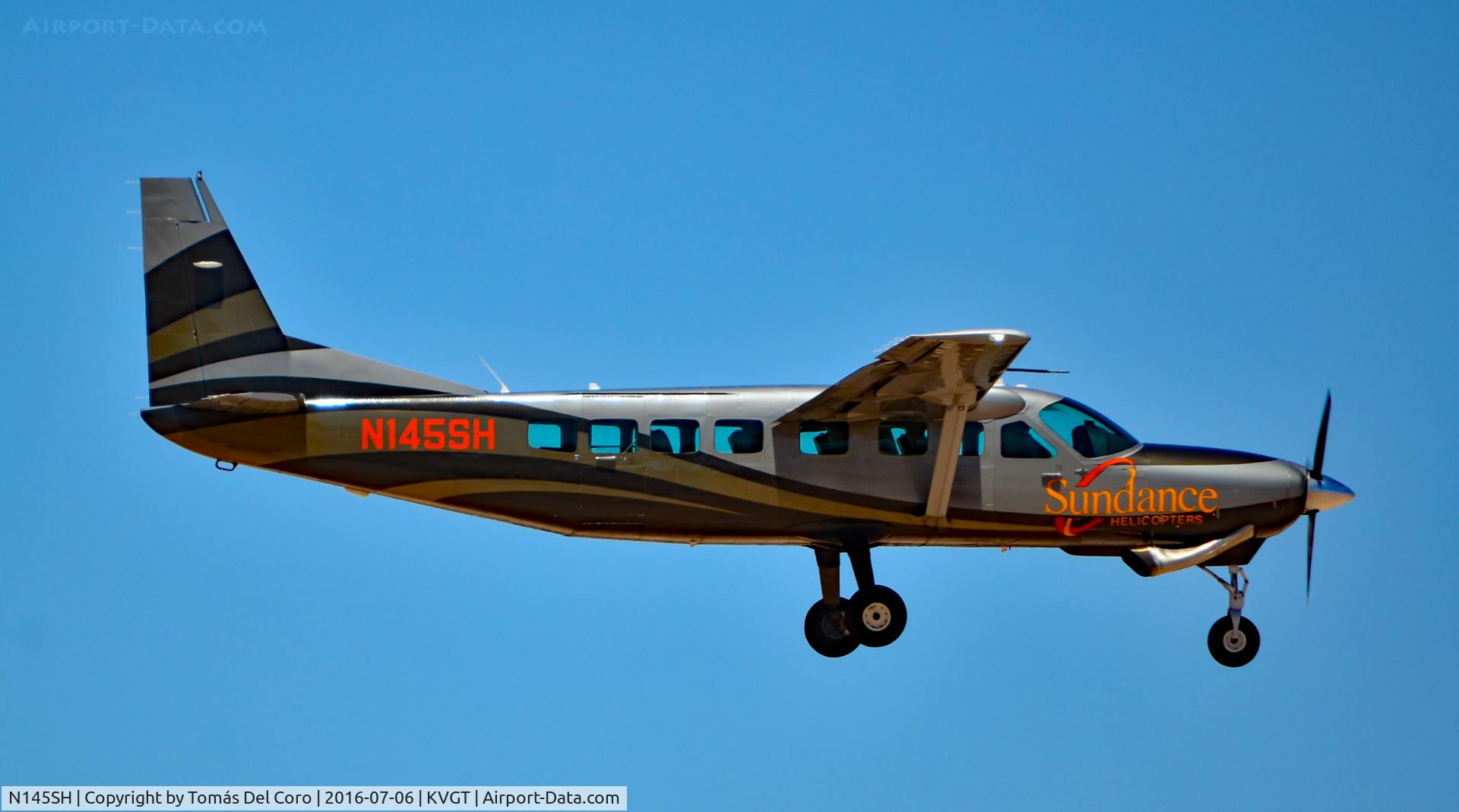 N145SH, 2014 Cessna 208B GrandCaravan EX C/N 208B5099, N145SH SUNDANCE HELICOPTERS 2014 CESSNA 208B s/n 208B5099 

North Las Vegas Airport (IATA: VGT, ICAO: KVGT, FAA LID: VGT)
Photo: Tomás Del Coro
July 6, 2016