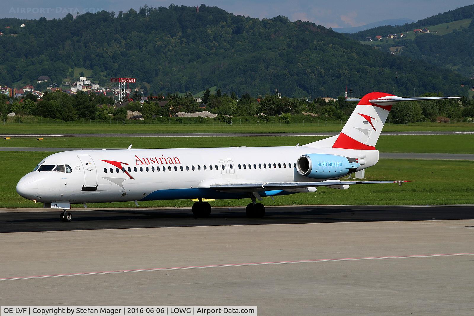 OE-LVF, 1993 Fokker 100 (F-28-0100) C/N 11483, Austrian Fokker 100 @GRZ