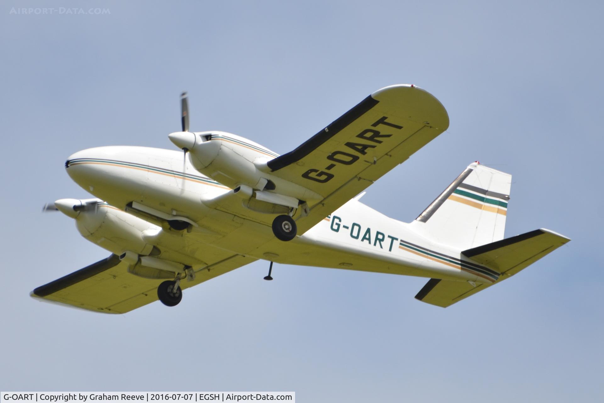 G-OART, 1969 Piper PA-23-250 Aztec D C/N 27-4293, On approach to Norwich.