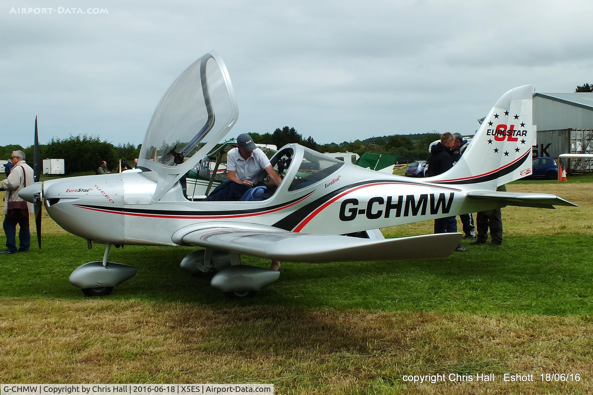 G-CHMW, 2013 Aerotechnik EV-97 Eurostar SL C/N LAA 315B-15158, at the Great North Fly in. Eshott