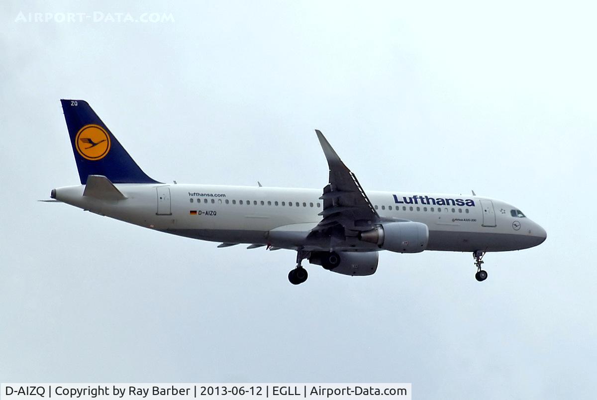 D-AIZQ, 2013 Airbus A320-214 C/N 5497, Airbus A320-214(SL) [5497] (Lufthansa) Home~G 12/06/2013. On approach 27L.