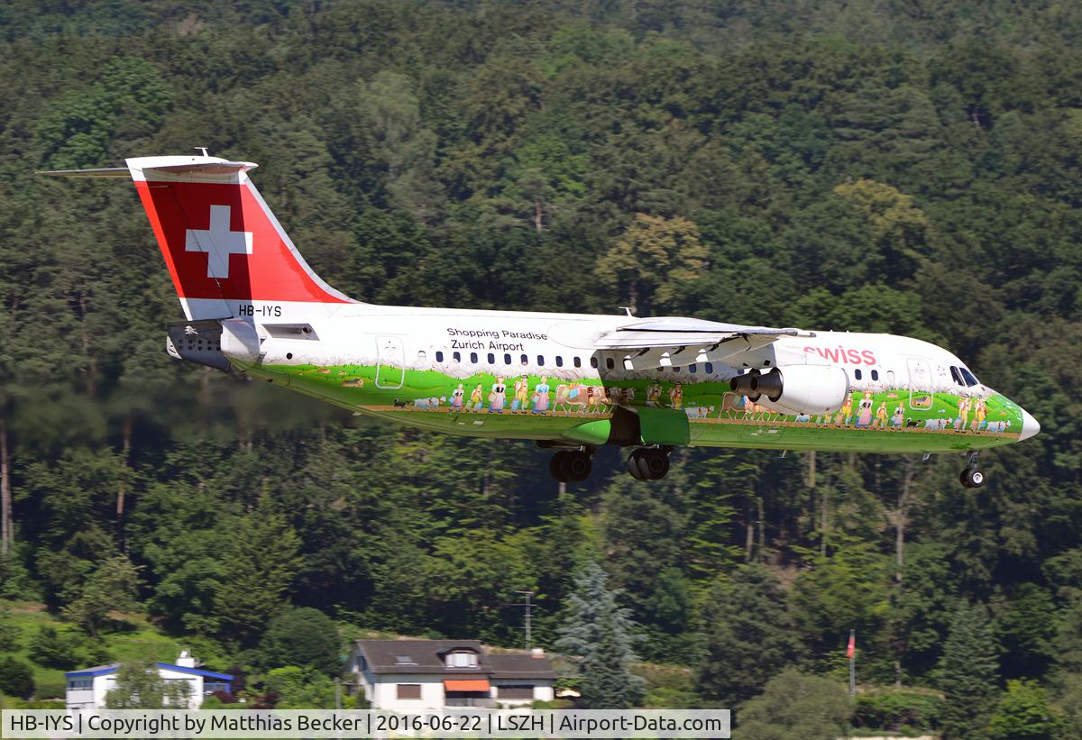 HB-IYS, 2001 British Aerospace Avro 146-RJ100 C/N E3381, HB-IYS