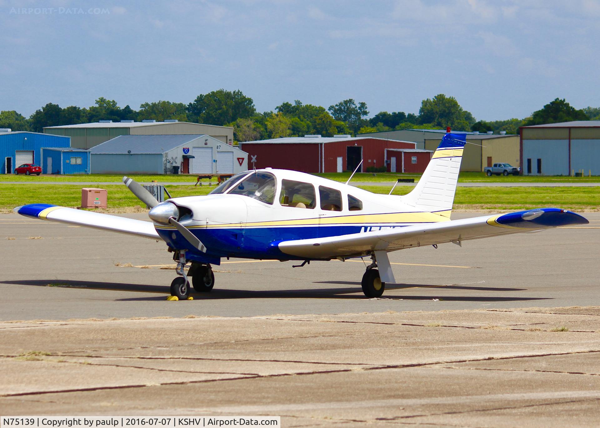 N75139, 1976 Piper PA-28R-200 Cherokee Arrow C/N 28R-7635269, At Downtown Shreveport.