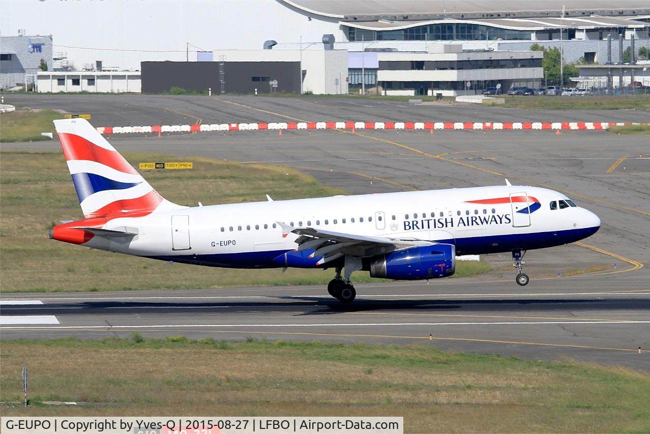 G-EUPO, 2000 Airbus A319-131 C/N 1279, Airbus A319-131, Landing rwy 14R, Toulouse-Blagnac airport (LFBO-TLS)