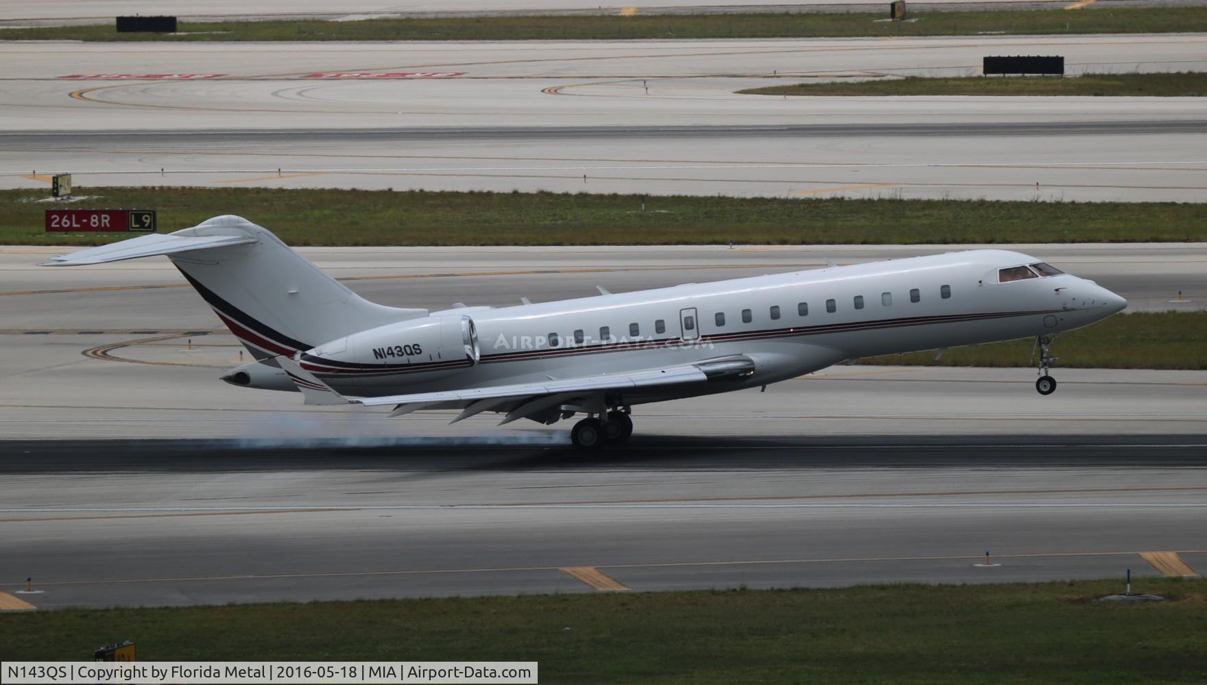N143QS, 2012 Bombardier BD-700-1A10 Global 6000 C/N 9499, Net Jets Global 6000