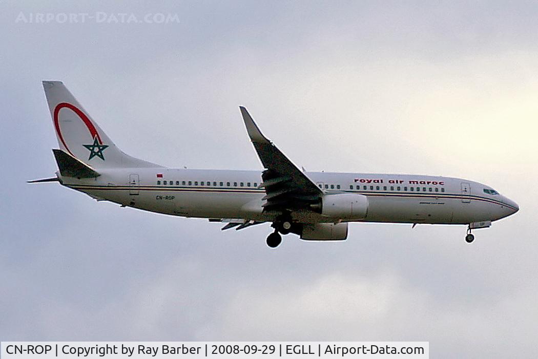 CN-ROP, 2008 Boeing 737-8B6 C/N 33066, Boeing 737-8B6 [33066] (Royal Air Maroc) Home~G 29/09/2008. On approach 27L.