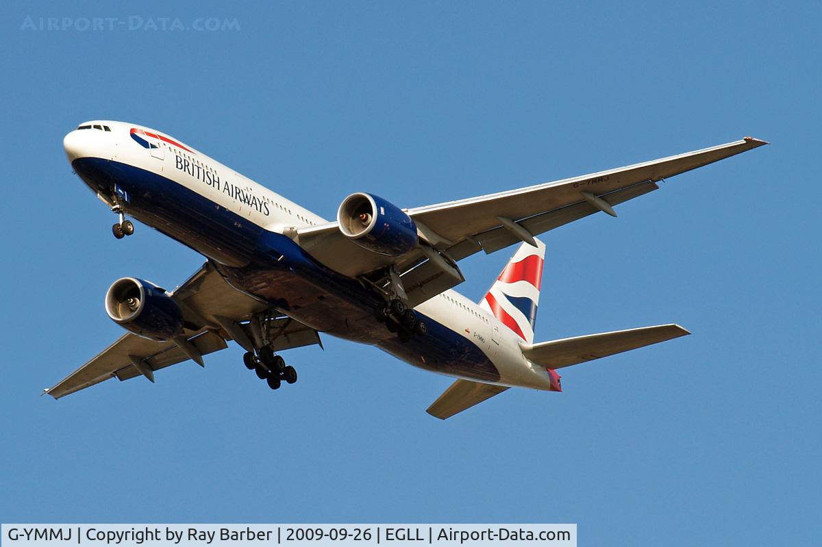 G-YMMJ, 2000 Boeing 777-236 C/N 30311, Boeing 777-236ER [30311] (British Airways) Home~G 26/09/2009. On approach 27R.
